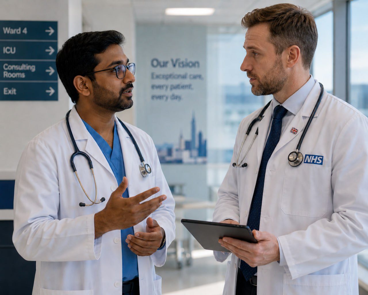 Indian medical practitioner in conversation with a UK Board-Certified Specialist via BondMedic